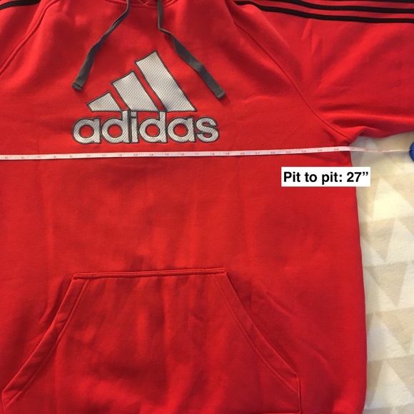 Adidas Men's XXL Red Pullover Hoodie MS2 MPF - Picture 7 of 11